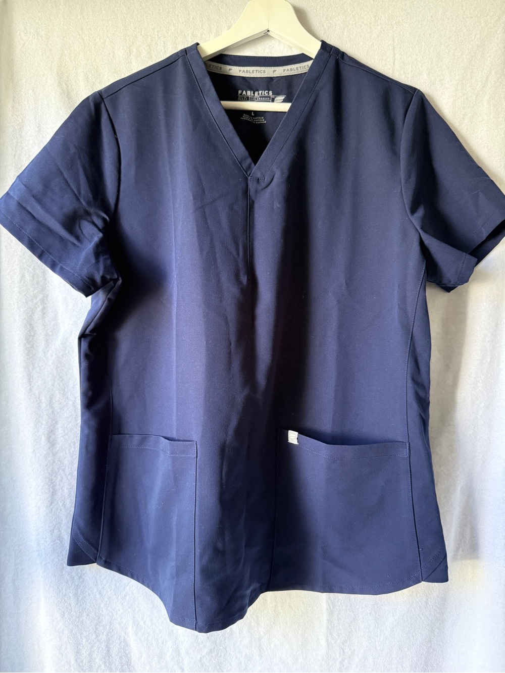 Fabletics Navy V-Neck Short Sleeve Scrub Top